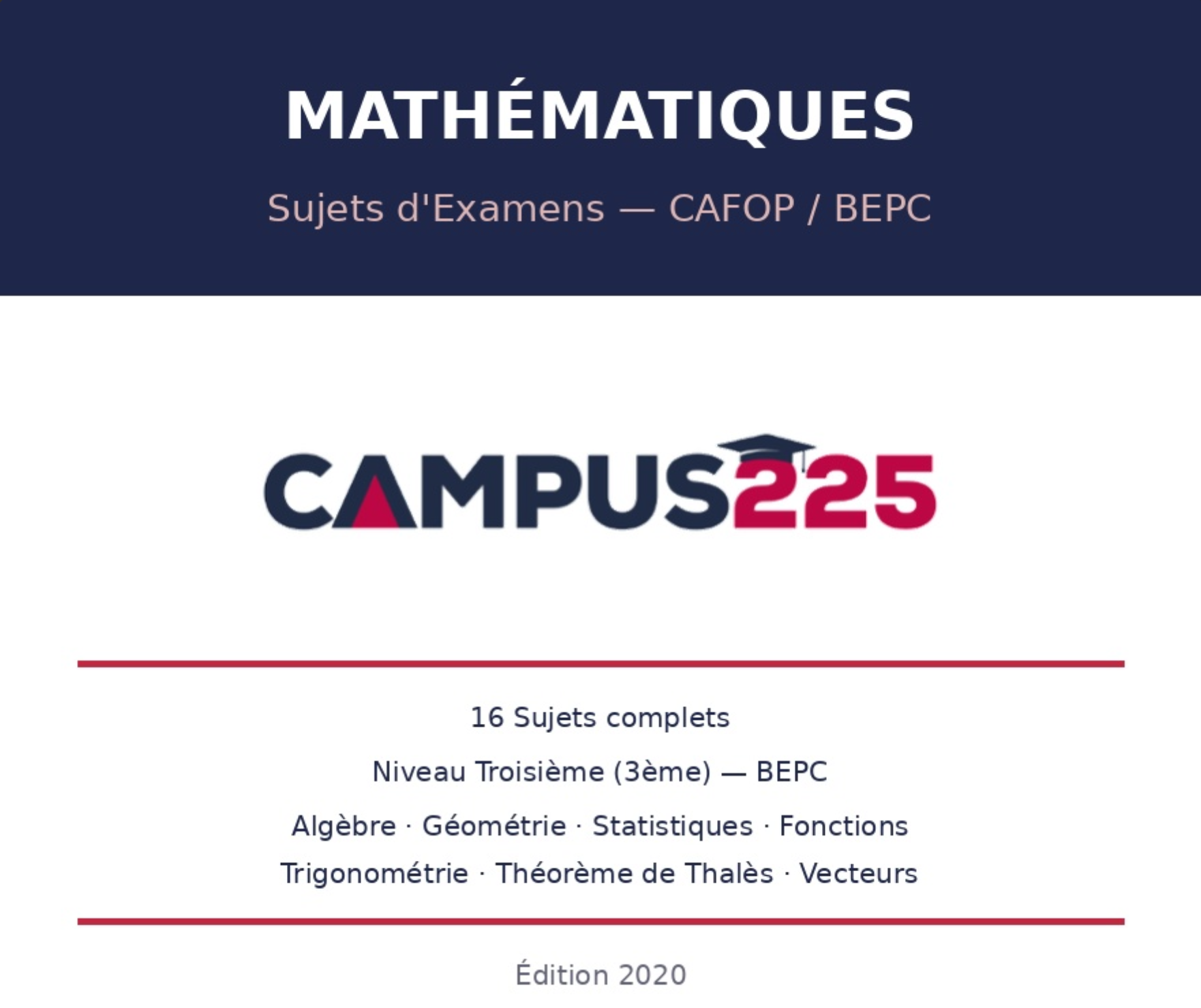 CAFOP MATHS-ANCIENS SUJETS